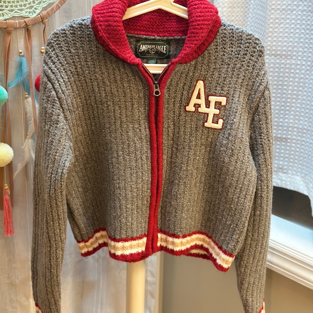 American Eagle Patchwork Cardigan NWT